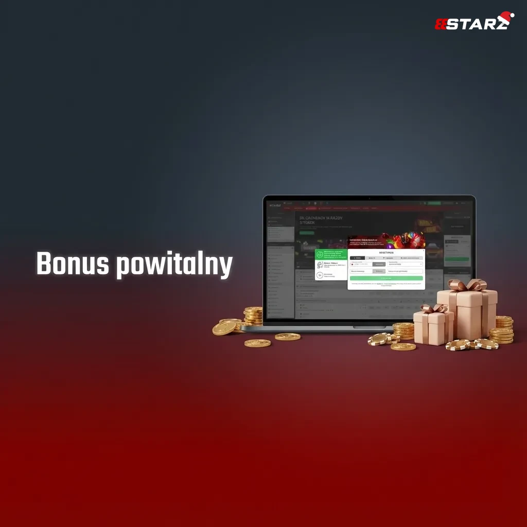Grafika promująca bonus powitalny 200% do 1600 PLN z tabelą warunków dla kasyna online i zakładów sportowych