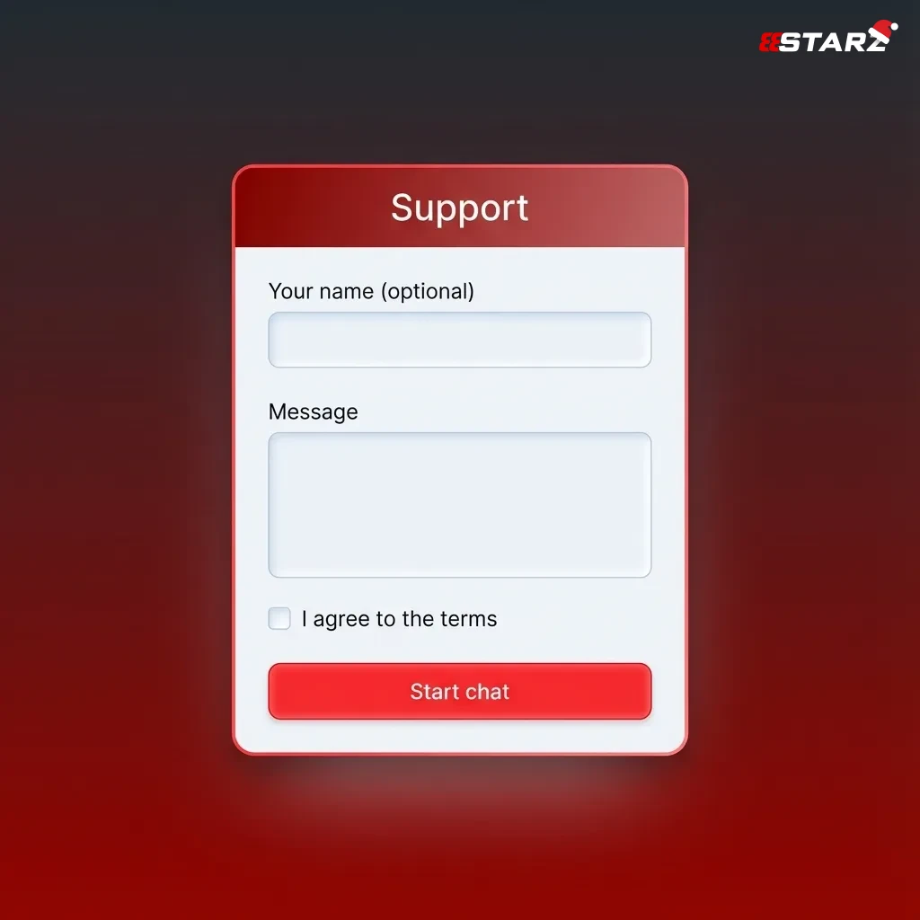 Ikona obsługi klienta 888starz z listą form kontaktu: czat na żywo, e‑mail i formularz online dla graczy z Polski