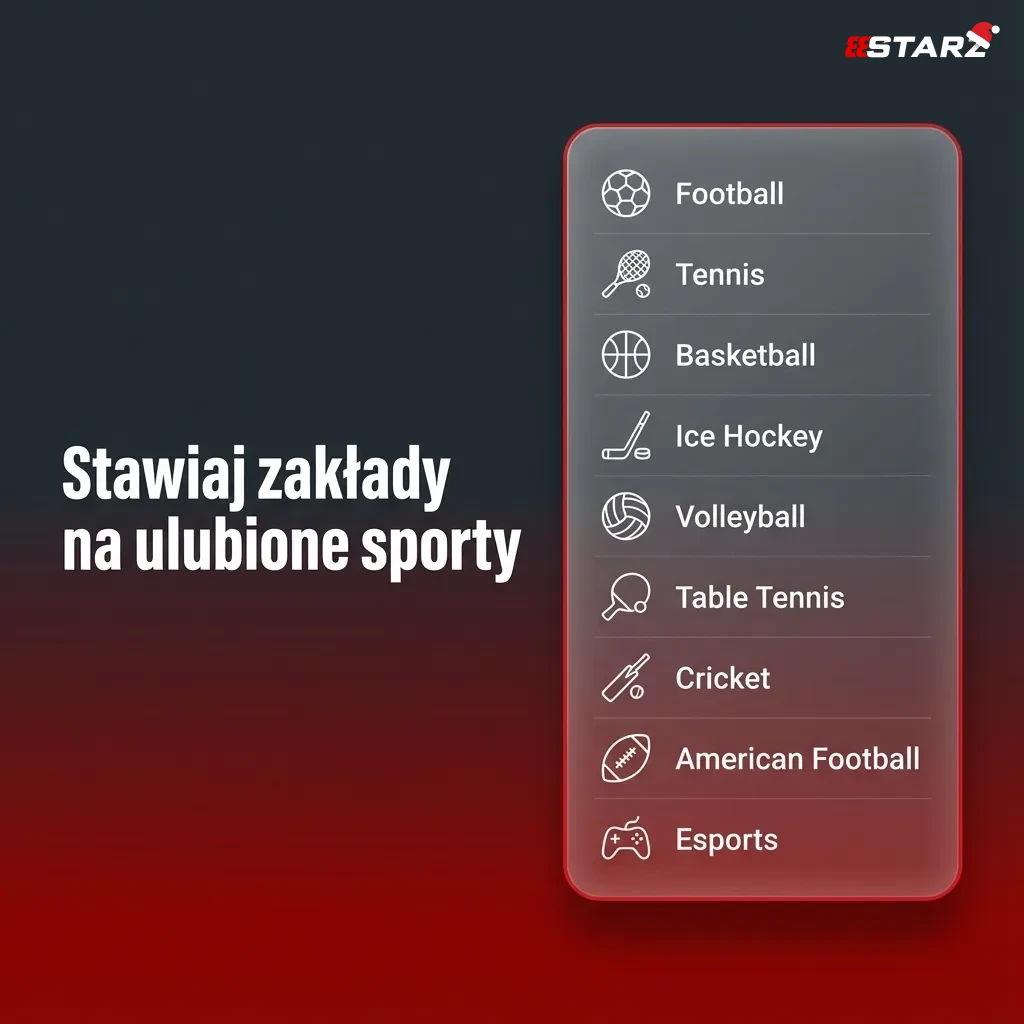 Polish 888starz sportsbook banner with icons of football, basketball, tennis, hockey and US sports, promoting live and pre-match bets